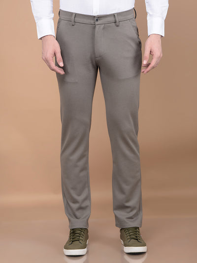 Olive Printed Knitted Trousers-Men Trousers-Crimsoune Club