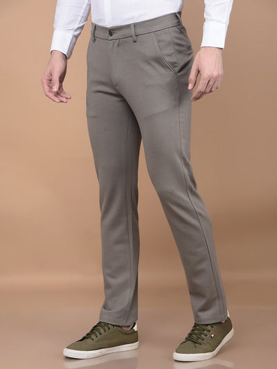 Olive Printed Knitted Trousers-Men Trousers-Crimsoune Club