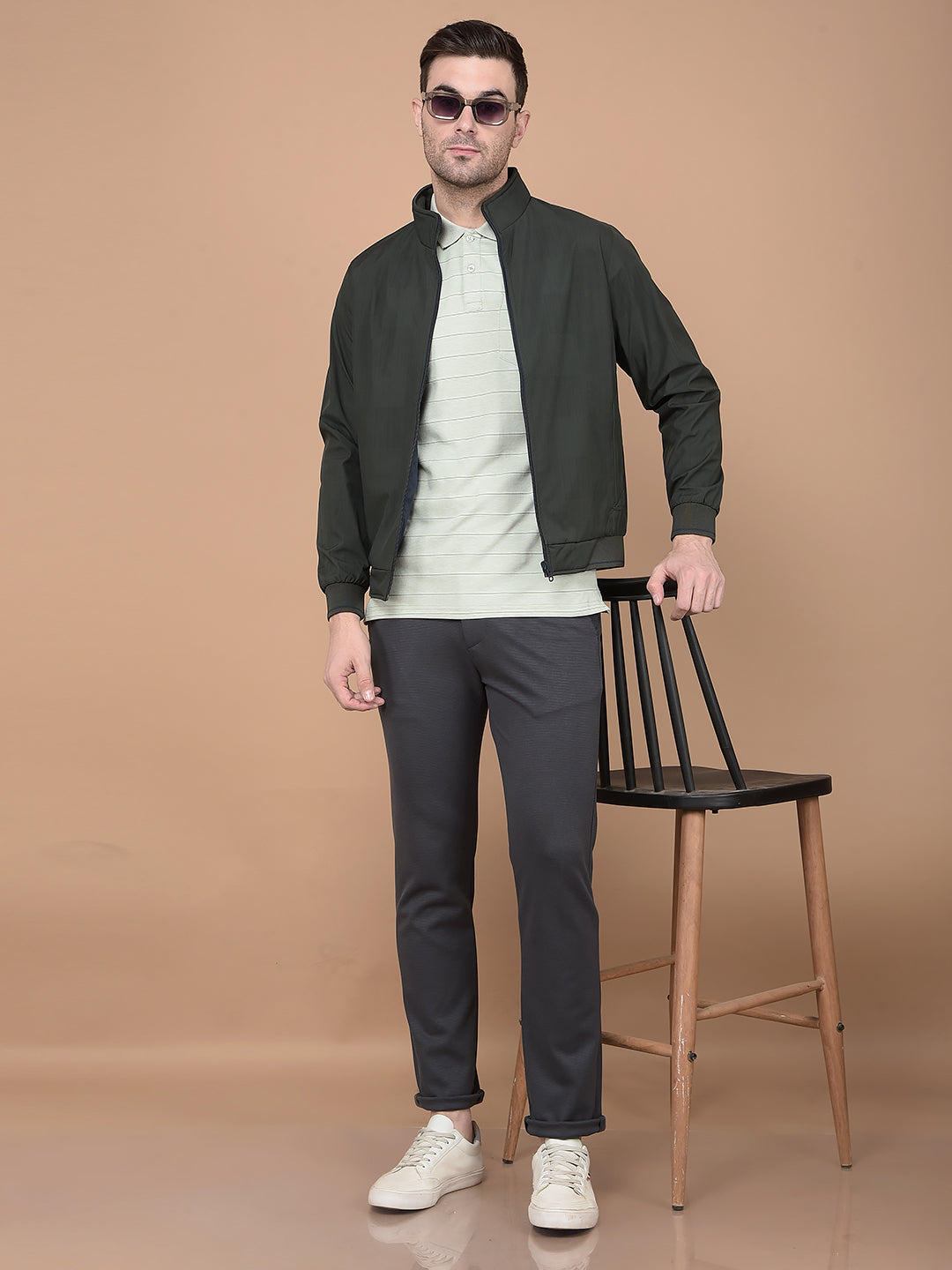 Grey Printed Knitted Trousers-Men Trousers-Crimsoune Club