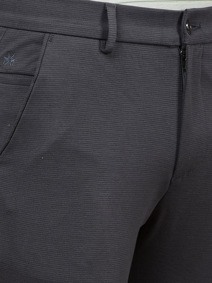 Grey Printed Knitted Trousers-Men Trousers-Crimsoune Club