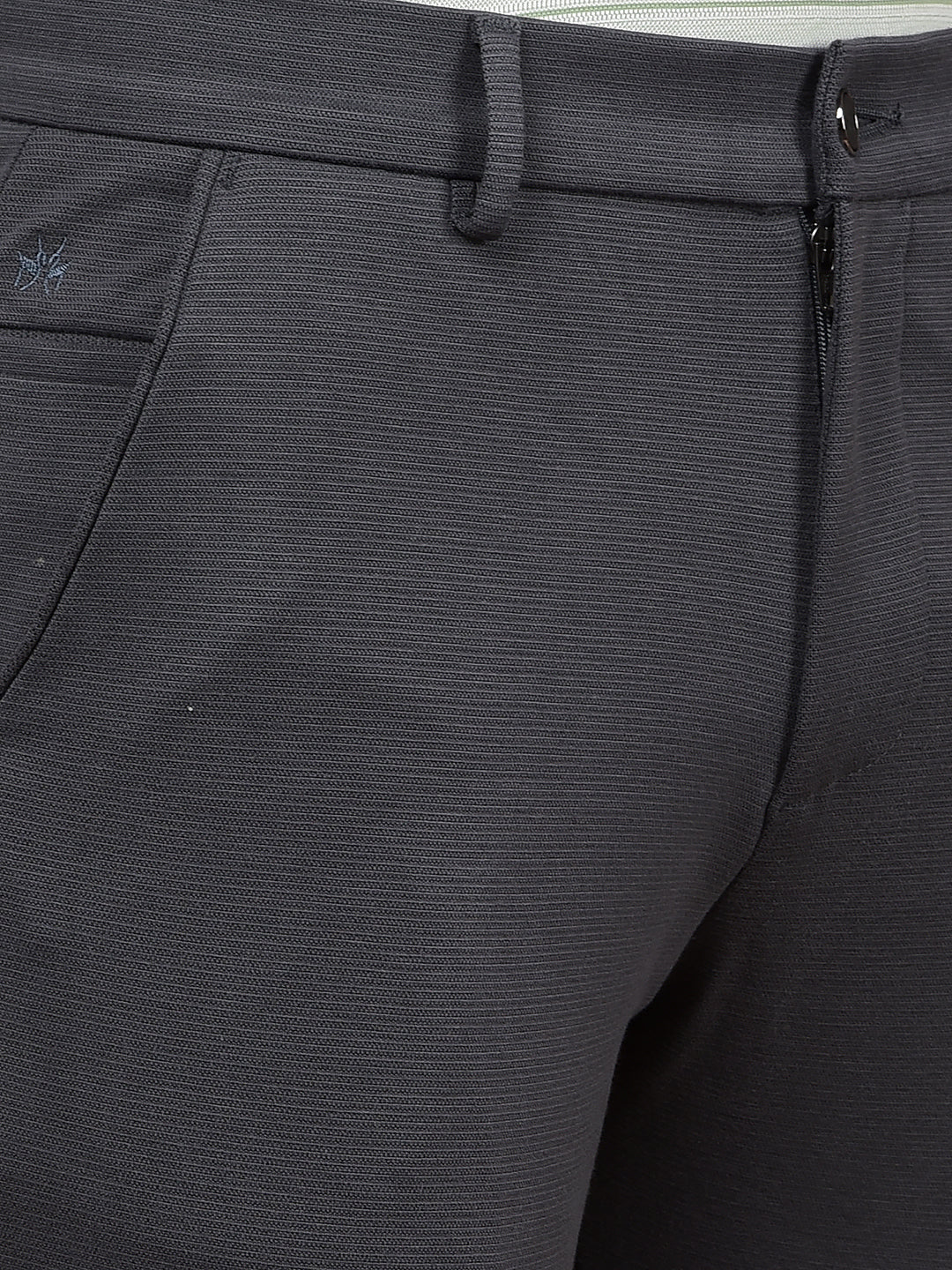 Grey Printed Knitted Trousers-Men Trousers-Crimsoune Club
