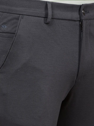 Grey Printed Knitted Trousers-Men Trousers-Crimsoune Club