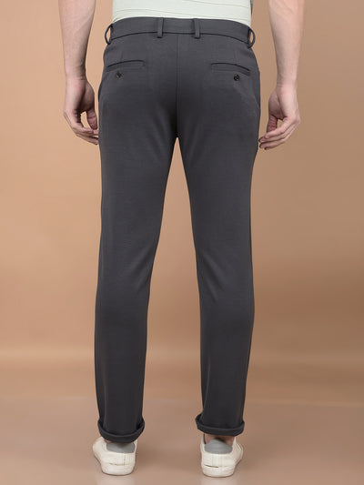 Grey Printed Knitted Trousers-Men Trousers-Crimsoune Club