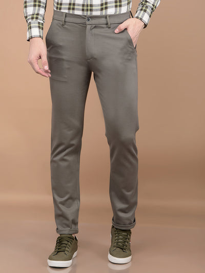 Olive Printed Knitted Trousers-Men Trousers-Crimsoune Club