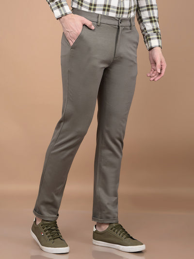 Olive Printed Knitted Trousers-Men Trousers-Crimsoune Club