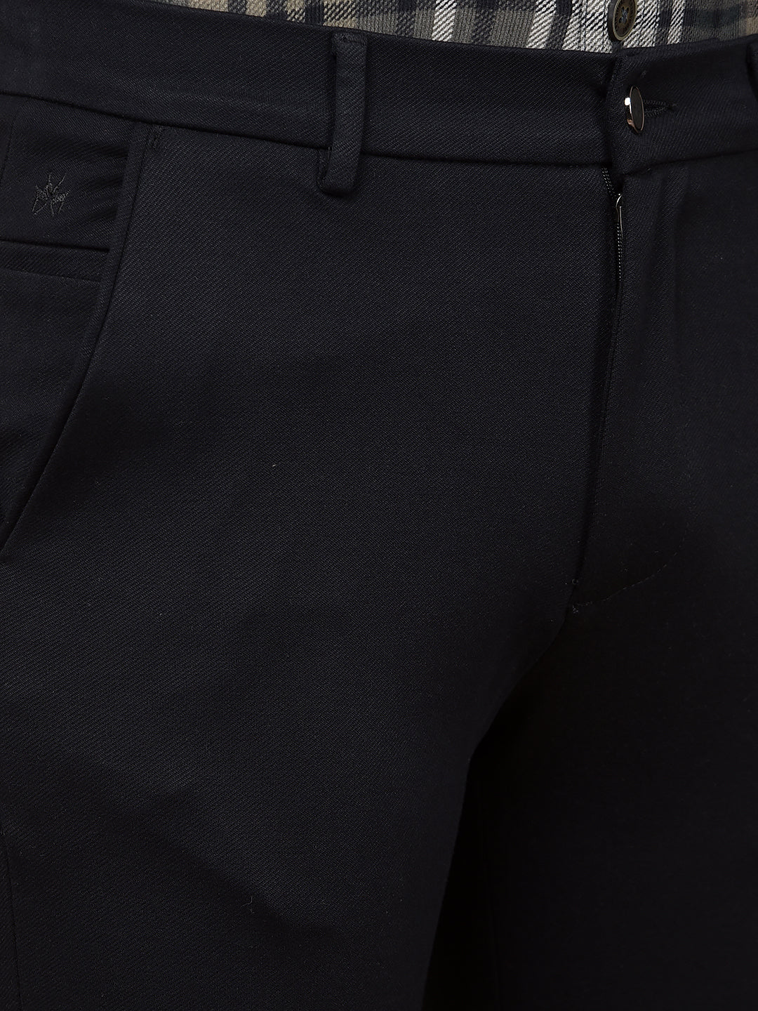 Black Printed Knitted Trousers-Men Trousers-Crimsoune Club