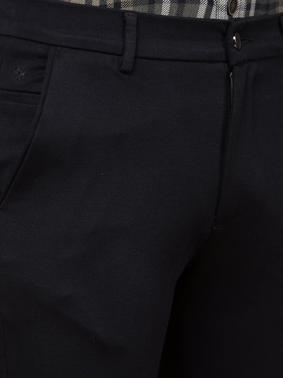 Black Printed Knitted Trousers-Men Trousers-Crimsoune Club