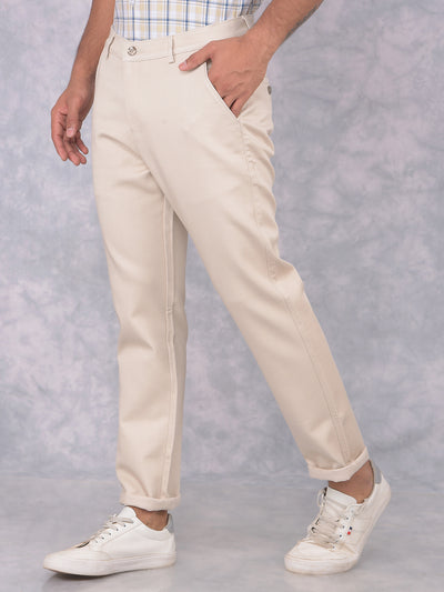 Beige Printed Trousers-Men Trousers-Crimsoune Club