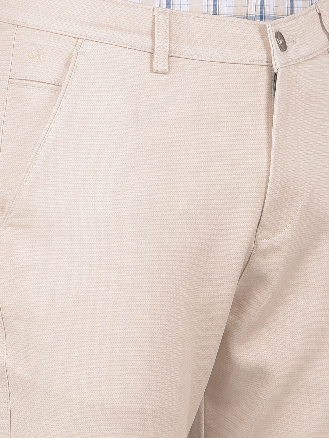 Beige Printed Trousers-Men Trousers-Crimsoune Club