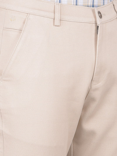 Beige Printed Trousers-Men Trousers-Crimsoune Club