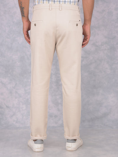 Beige Printed Trousers-Men Trousers-Crimsoune Club