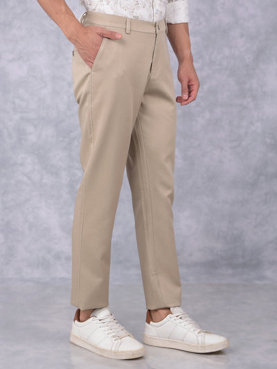 Beige Printed Trousers-Men Trousers-Crimsoune Club