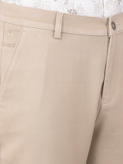 Beige Printed Trousers-Men Trousers-Crimsoune Club