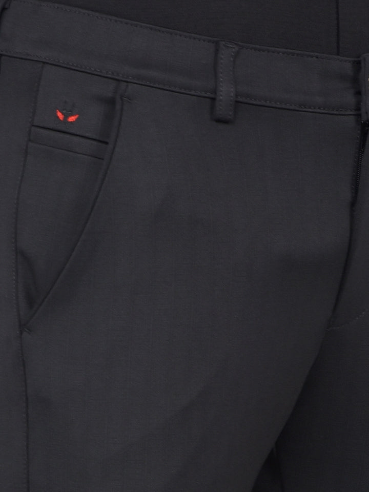 Black Printed Knitted Trousers-Men Trousers-Crimsoune Club