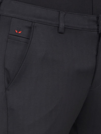 Black Printed Knitted Trousers-Men Trousers-Crimsoune Club