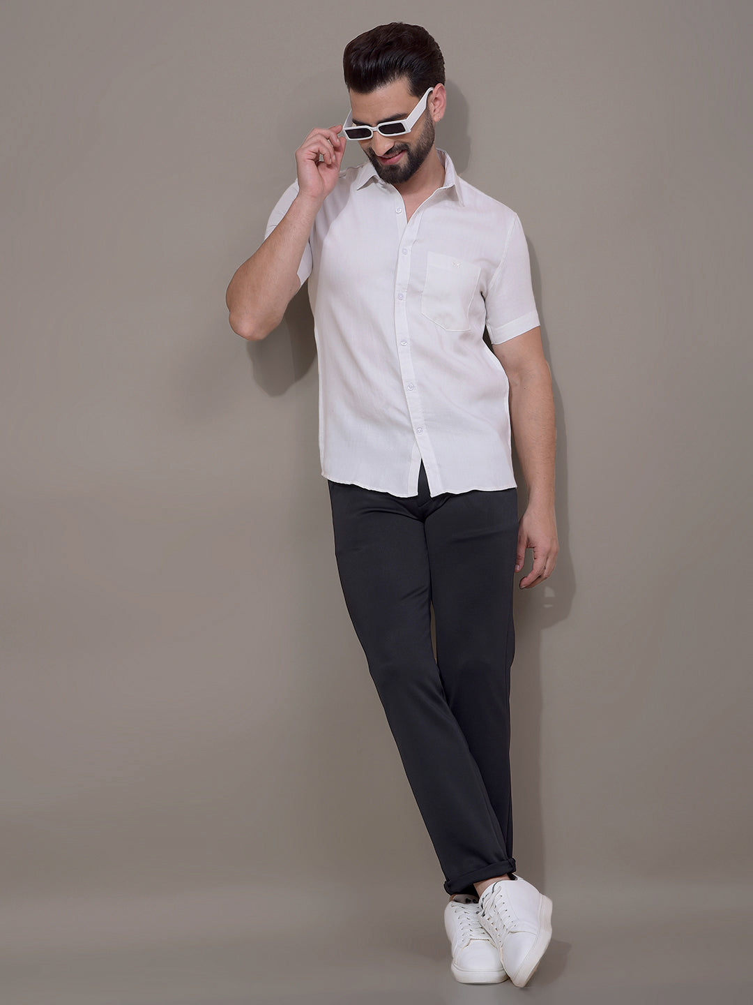 Navy Blue Printed Knitted Trousers-Men Trousers-Crimsoune Club