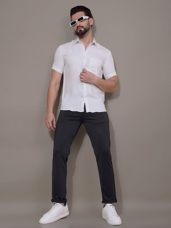 Navy Blue Printed Knitted Trousers-Men Trousers-Crimsoune Club