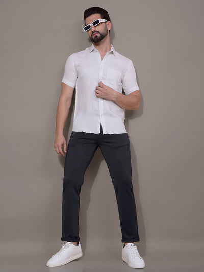 Navy Blue Printed Knitted Trousers-Men Trousers-Crimsoune Club