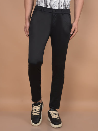 Black Knitted Trousers-Men Trousers-Crimsoune Club