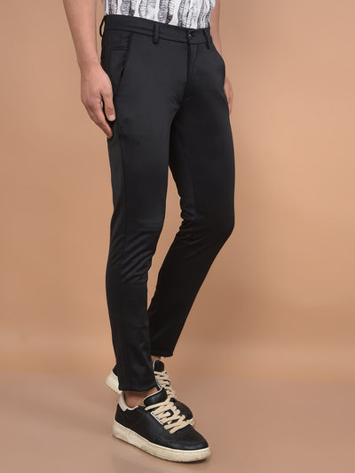 Black Knitted Trousers-Men Trousers-Crimsoune Club