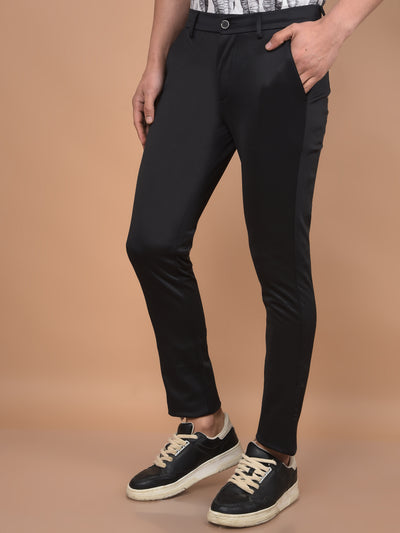 Black Knitted Trousers-Men Trousers-Crimsoune Club