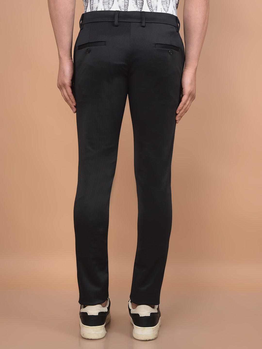 Black Knitted Trousers-Men Trousers-Crimsoune Club
