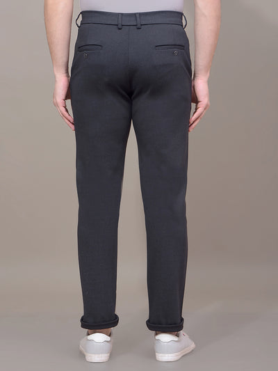 Navy Blue Printed Trousers-Men Trousers-Crimsoune Club