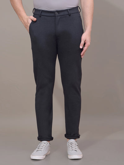 Navy Blue Printed Trousers-Men Trousers-Crimsoune Club
