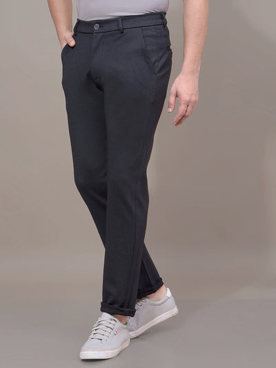 Navy Blue Printed Trousers-Men Trousers-Crimsoune Club