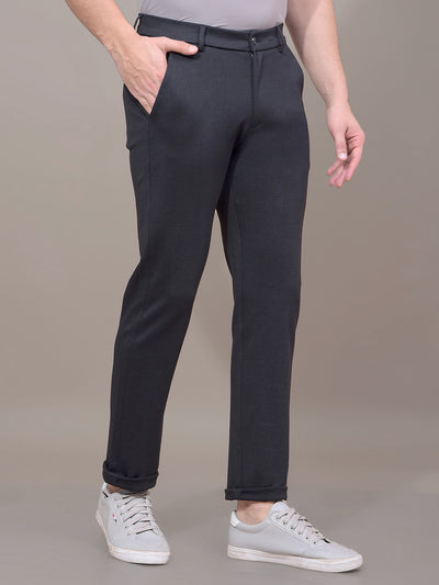 Navy Blue Printed Trousers-Men Trousers-Crimsoune Club