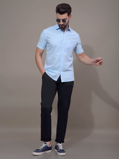 Navy Blue Printed Trousers-Men Trousers-Crimsoune Club