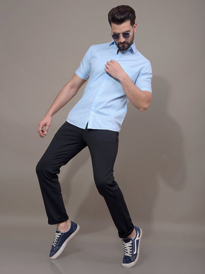 Navy Blue Printed Trousers-Men Trousers-Crimsoune Club