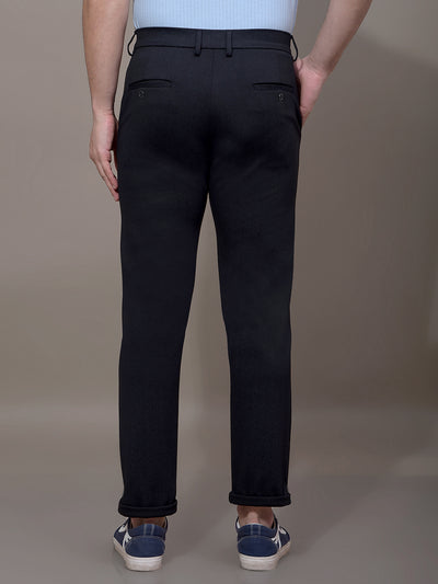 Navy Blue Printed Trousers-Men Trousers-Crimsoune Club
