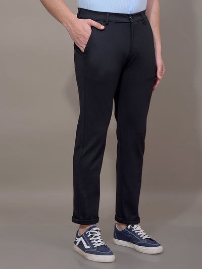 Navy Blue Printed Trousers-Men Trousers-Crimsoune Club
