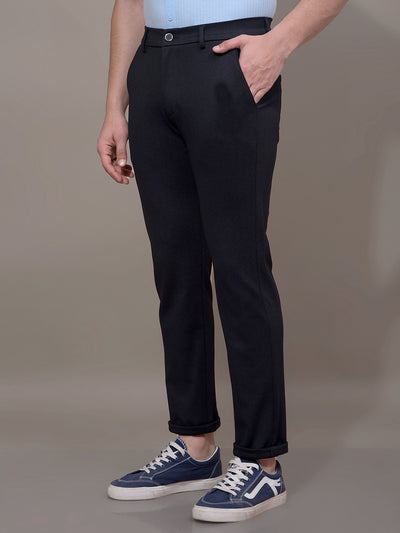 Navy Blue Printed Trousers-Men Trousers-Crimsoune Club