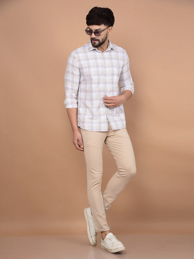 Beige Knitted Trousers-Men Trousers-Crimsoune Club