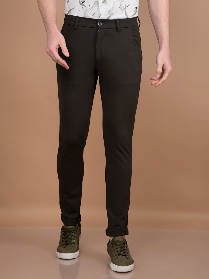 Olive Knitted Trousers-Men Trousers-Crimsoune Club