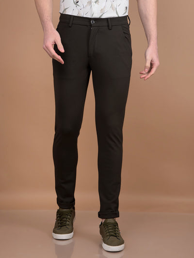Olive Knitted Trousers-Men Trousers-Crimsoune Club