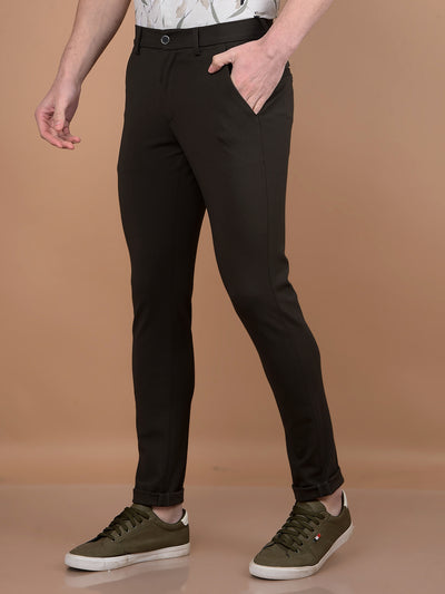 Olive Knitted Trousers-Men Trousers-Crimsoune Club