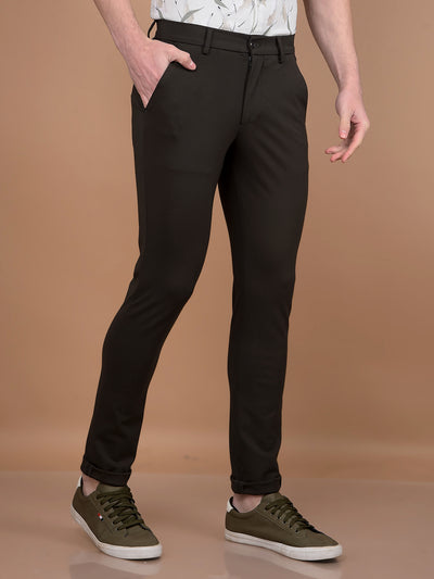 Olive Knitted Trousers-Men Trousers-Crimsoune Club