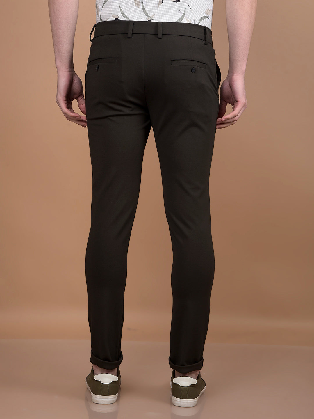 Olive Knitted Trousers-Men Trousers-Crimsoune Club