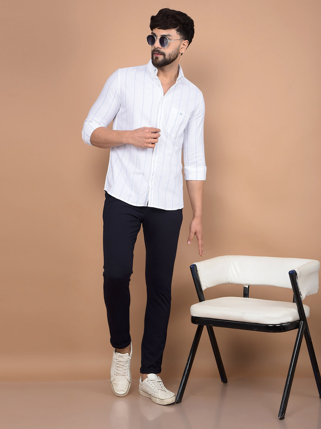 Navy Blue Knitted Trousers-Men Trousers-Crimsoune Club