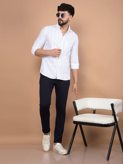 Navy Blue Knitted Trousers-Men Trousers-Crimsoune Club