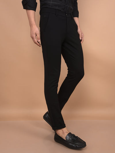 Black Knitted Trousers-Men Trousers-Crimsoune Club