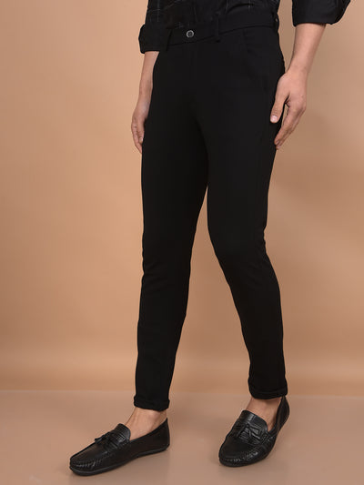 Black Knitted Trousers-Men Trousers-Crimsoune Club