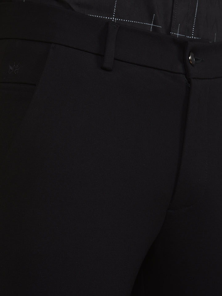 Black Knitted Trousers-Men Trousers-Crimsoune Club