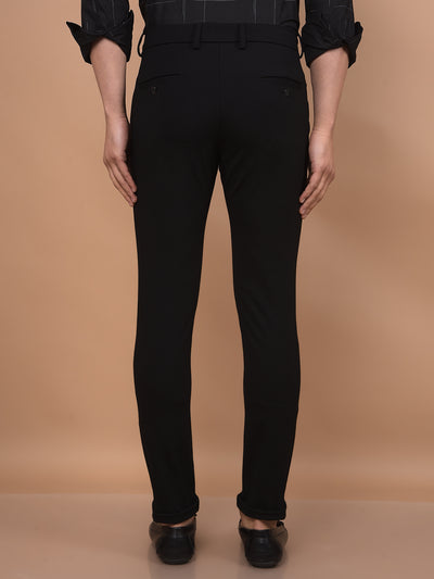 Black Knitted Trousers-Men Trousers-Crimsoune Club