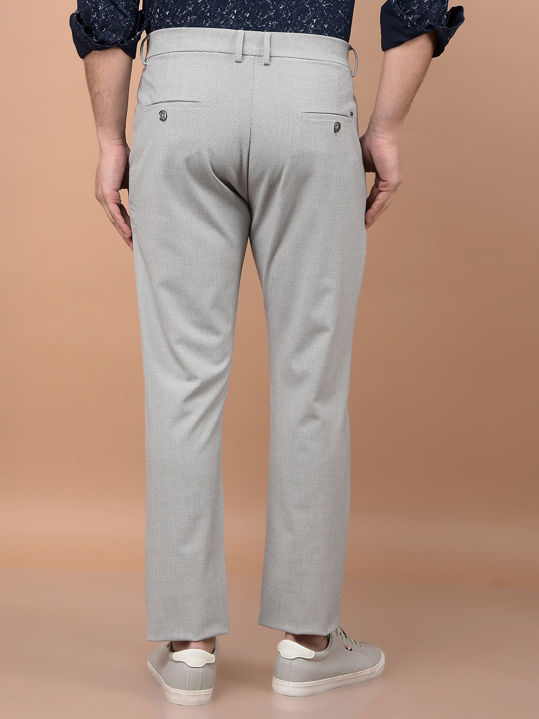 Grey Printed Trousers-Men Trousers-Crimsoune Club