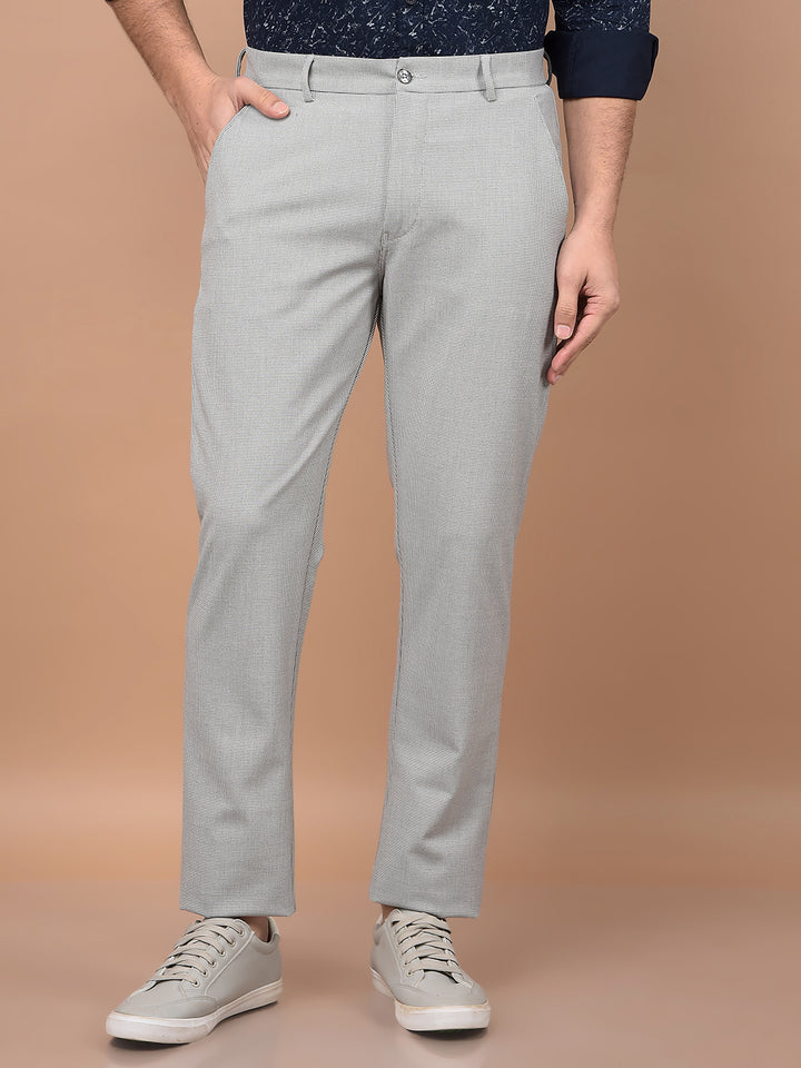 Grey Printed Trousers-Men Trousers-Crimsoune Club