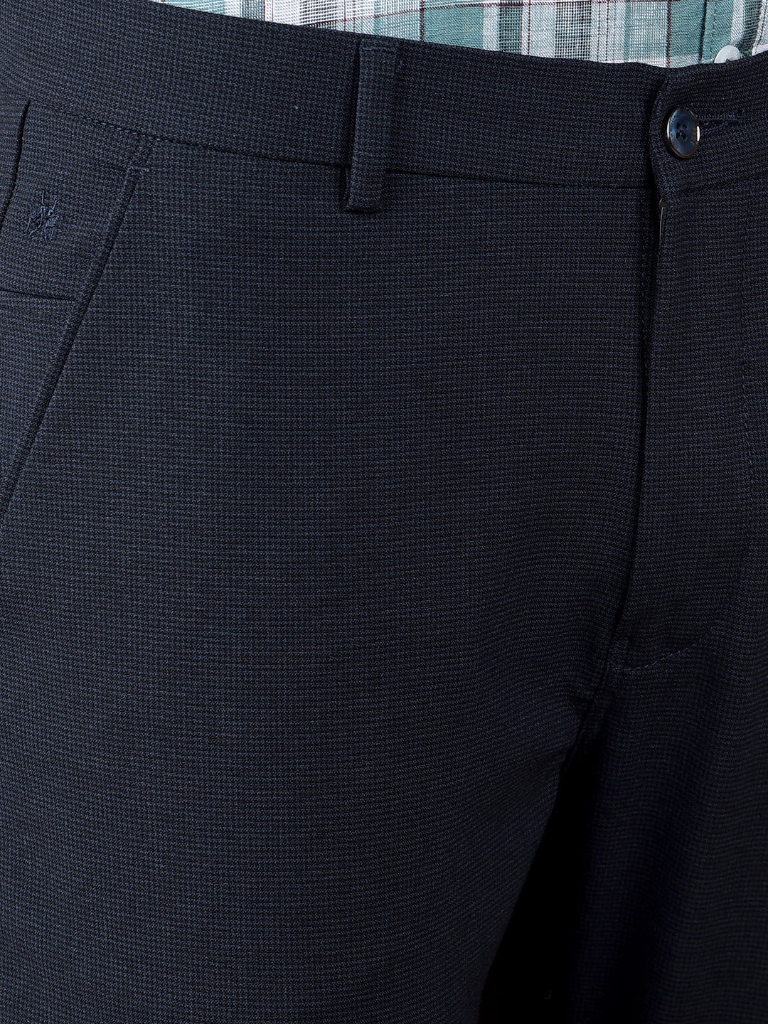Navy Blue Printed Trousers-Men Trousers-Crimsoune Club